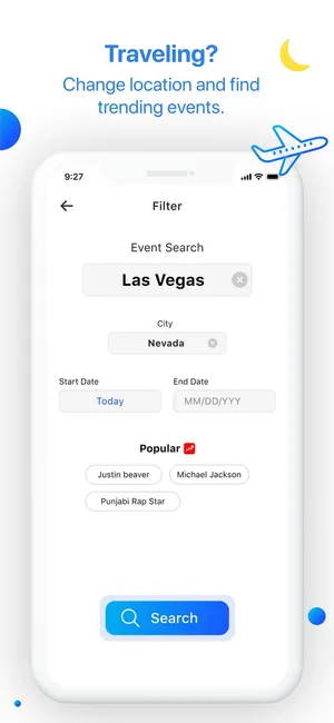 Event Moon location and date filter